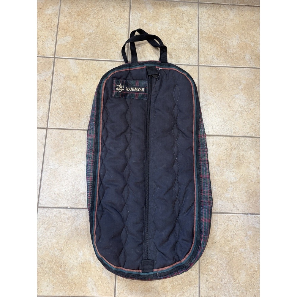 Kensington Roustabout Quilted Bridle Bag - Black And Plaid, Equestrian, Horse